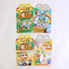 Lot of 2 1992 McDonald's Dino-Motion Dinosaurs Happy Meal Boxes