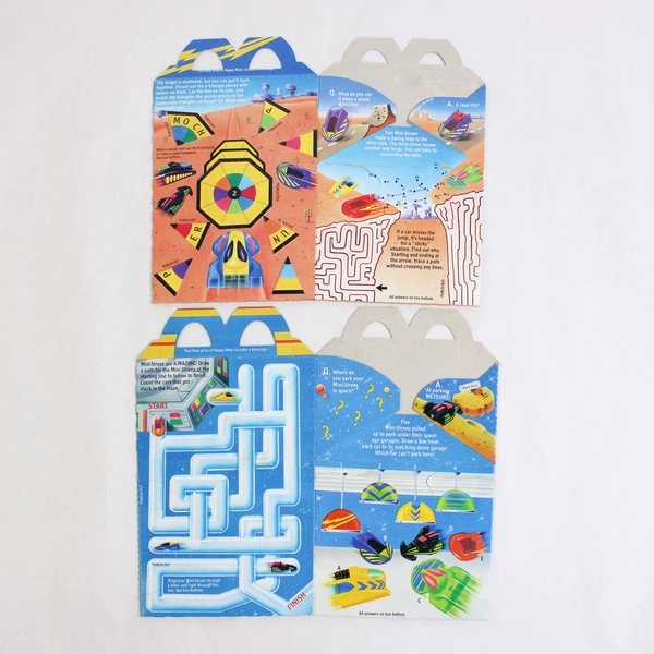 Lot of 2 1992 McDonald's Hot Wheels Happy Meal Boxes 