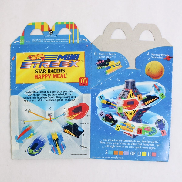 Lot of 2 1992 McDonald's Hot Wheels Happy Meal Boxes 