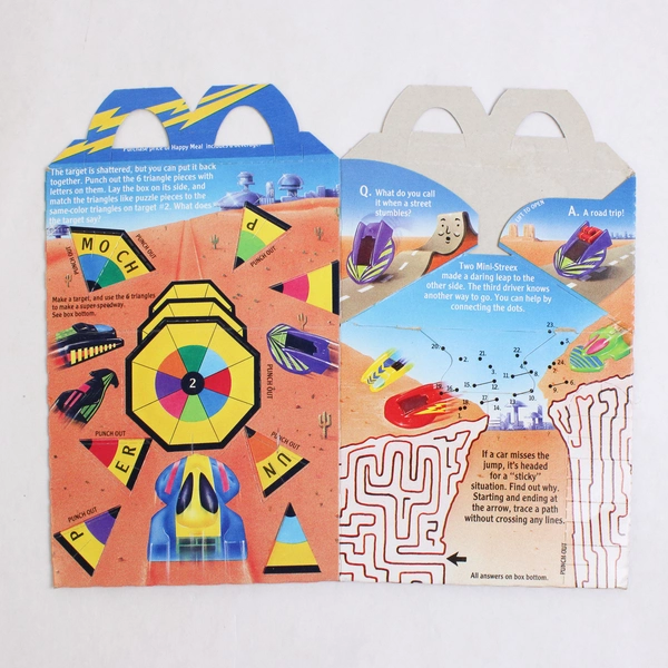 Lot of 2 1992 McDonald's Hot Wheels Happy Meal Boxes 