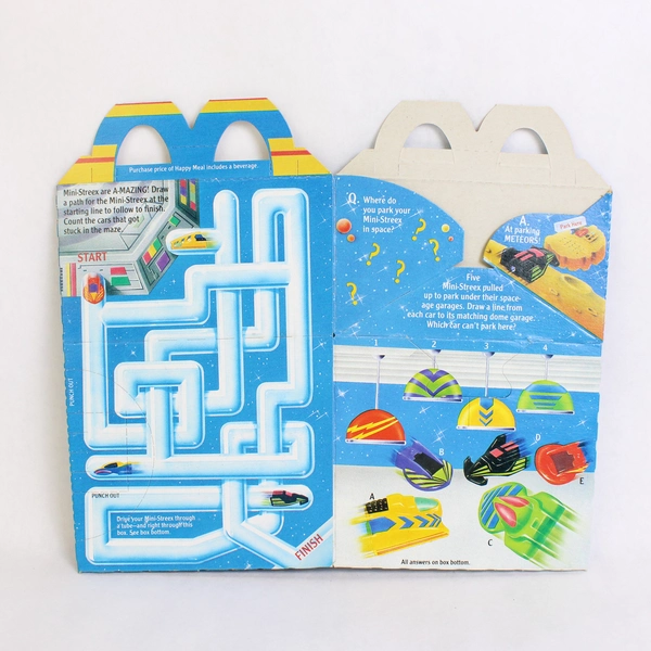 Vintage 1992 McDonald's Hot Wheels Star Racers Happy Meal Box