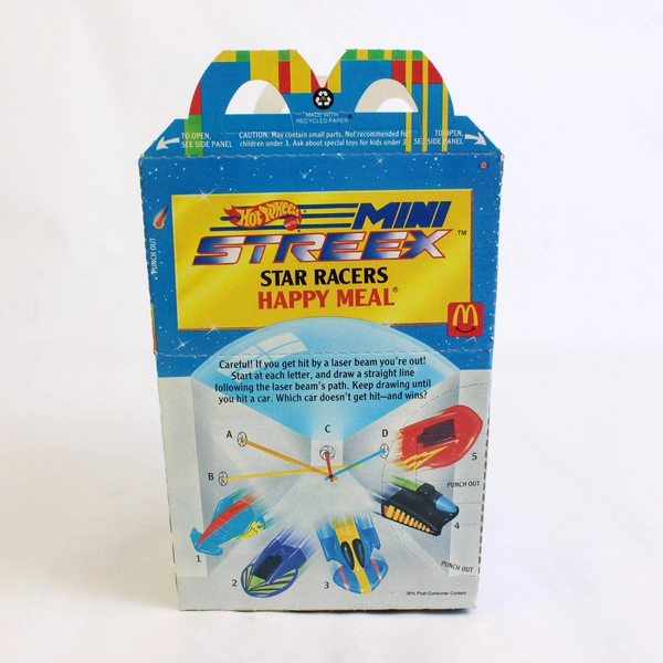 Vintage 1992 McDonald's Hot Wheels Star Racers Happy Meal Box