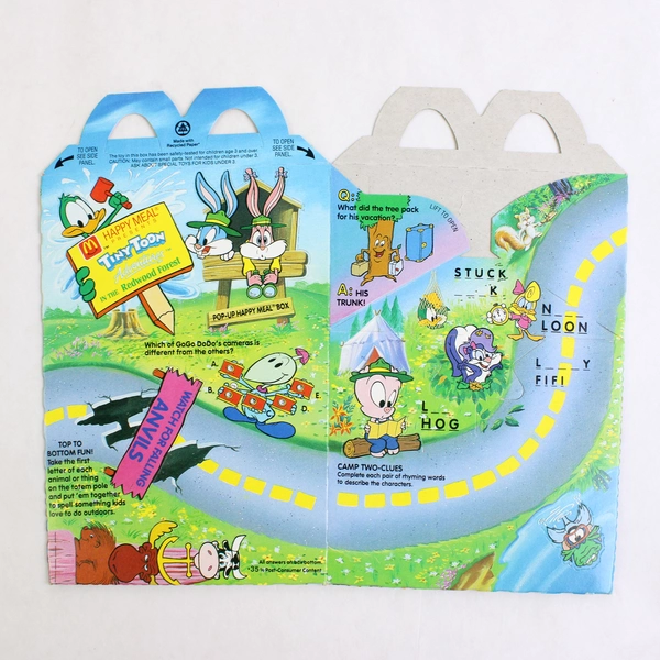 Lot of 3 Vintage 1992 McDonald's Tiny Toon Adventures Happy Meal Boxes