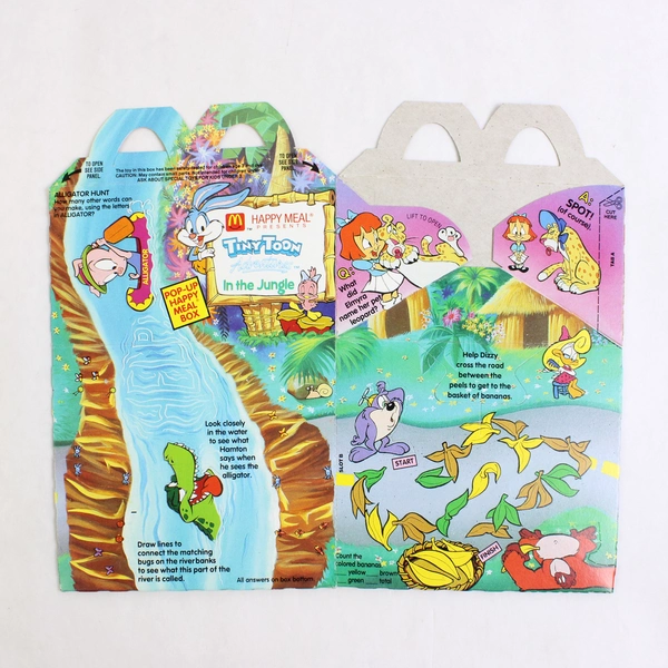 Lot of 3 Vintage 1992 McDonald's Tiny Toon Adventures Happy Meal Boxes