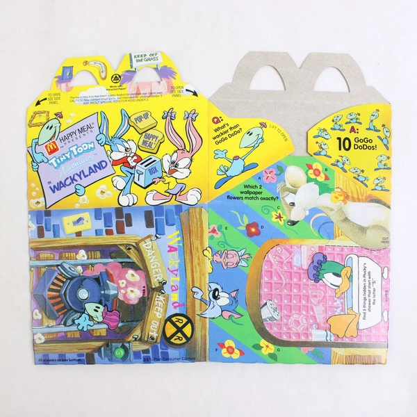 Lot of 3 Vintage 1992 McDonald's Tiny Toon Adventures Happy Meal Boxes