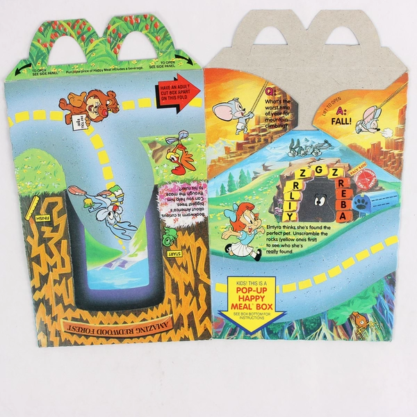 VTG 1992 McDonald's Tiny Toon Adventures In The Redwood Forest Happy Meal Box