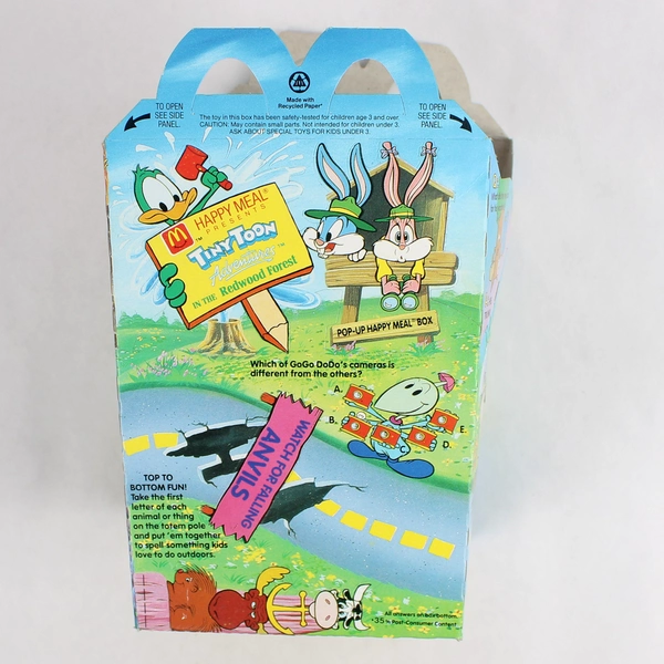 VTG 1992 McDonald's Tiny Toon Adventures In The Redwood Forest Happy Meal Box
