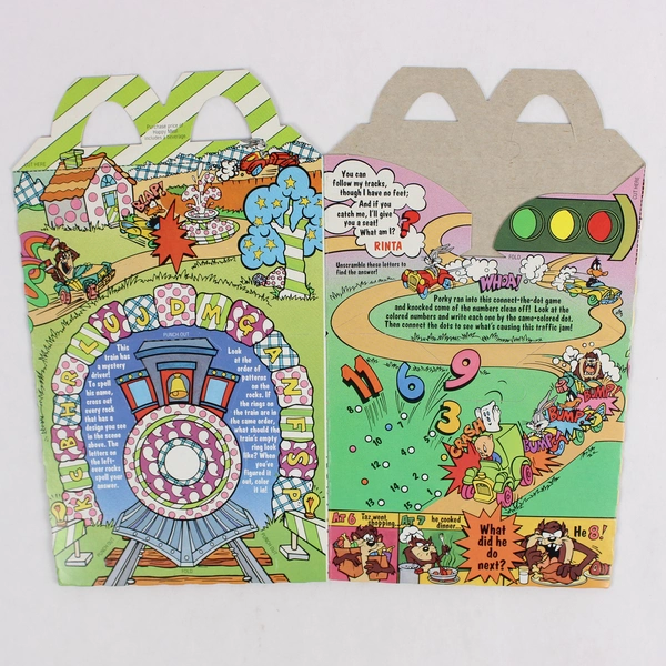 Vintage 1993 McDonald's Looney Tunes Quack-Up Car Chase Happy Meal Box