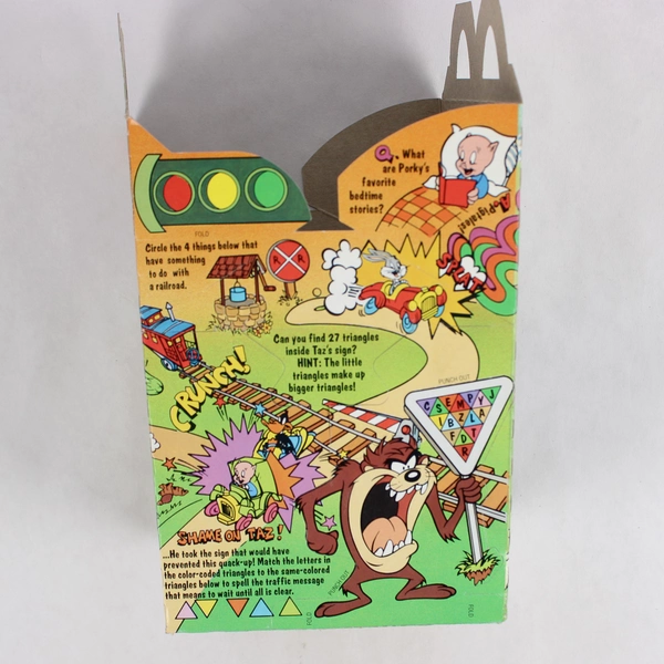 Vintage 1993 McDonald's Looney Tunes Quack-Up Car Chase Happy Meal Box