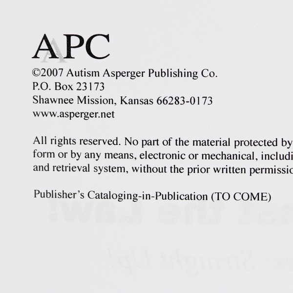 A 5 is Against the Law! Social Boundaries Straight Up! Kari Dunn Buron 2007 PB