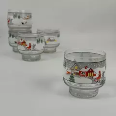 Set of 5 Sango Silent Night Old Fashioned Glasses 3 3/8 Inches