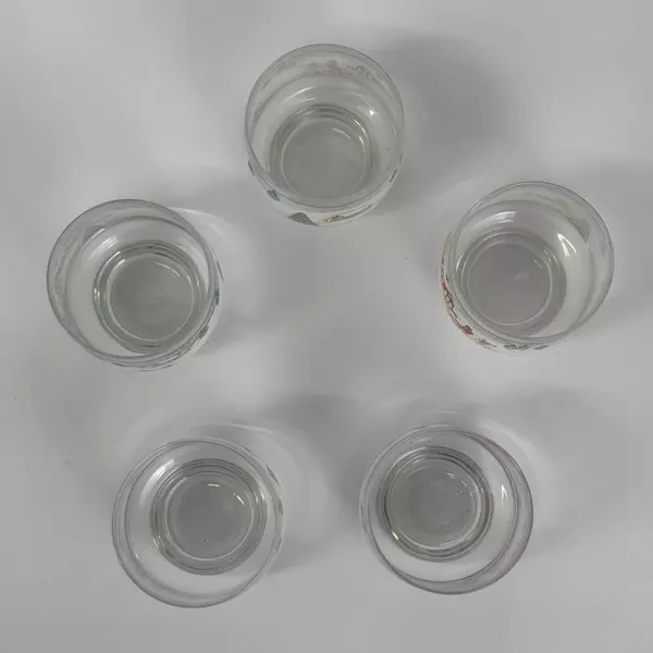 Set of 5 Sango Silent Night Old Fashioned Glasses 3 3/8 Inches