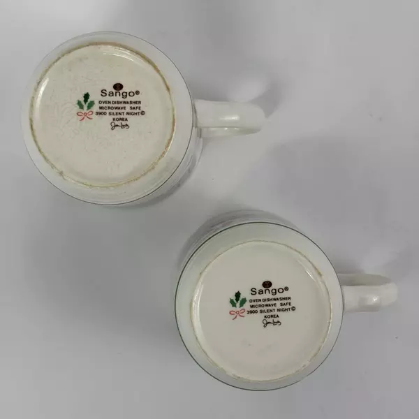 5 Sango Silent Night Coffee Mug 3 Footed And 2 Flat Bottom