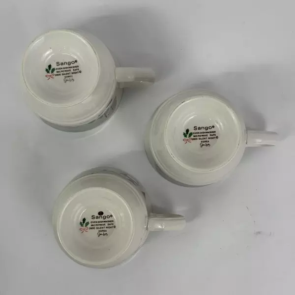 5 Sango Silent Night Coffee Mug 3 Footed And 2 Flat Bottom