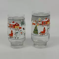 Set Of 2 Sango Silent Night Glass Tumblers 12 and 14 Ounce