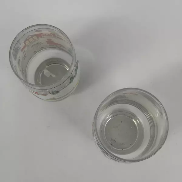Set Of 2 Sango Silent Night Glass Tumblers 12 and 14 Ounce