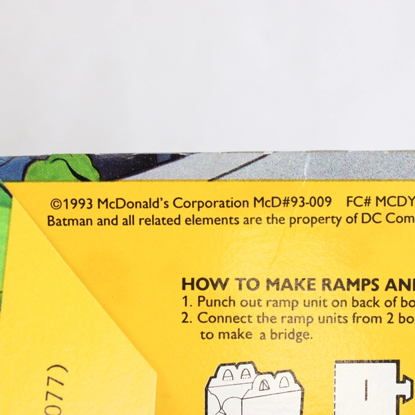  Vintage 1993 McDonald's Batman The Animated Series Happy Meal Box