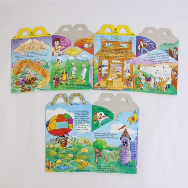 Lot of 3 Vintage 1991 McDonald's Back To The Future Happy Meal Boxes