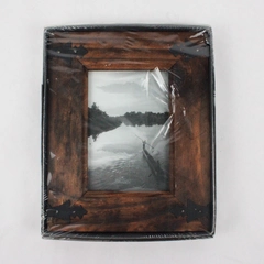 Dark Pine Photo Frame with Decorative Edges for 3.5" x 5" Photo