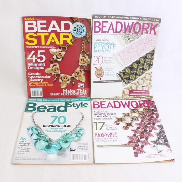 Lot of 8 Interweave Press Beadwork Magazine Issues 1999-2014
