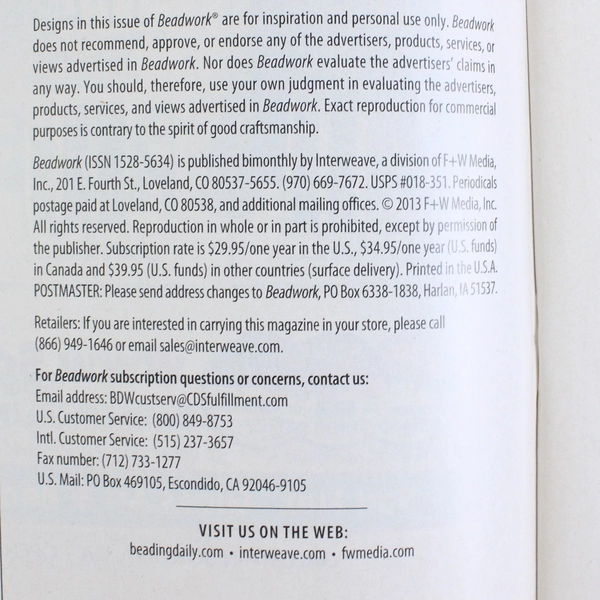 Lot of 8 Interweave Press Beadwork Magazine Issues 1999-2014