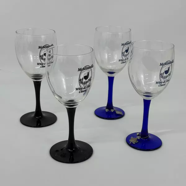 4 Crystal Wine Glasses Advertising The McMinnville Oregon Wine And Food Classic