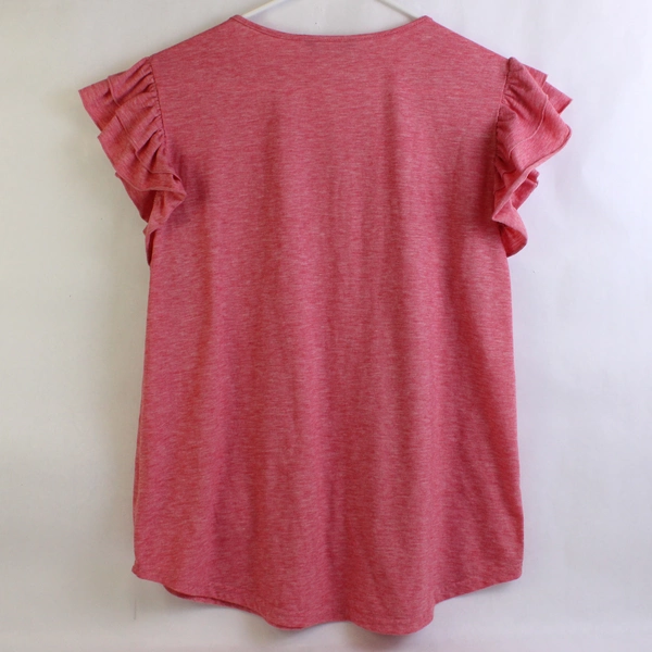 Dokotoo Pink Short Butterfly Sleeve V-Neck Top Women's Size XL