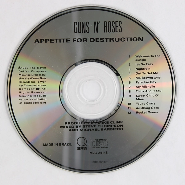 Appetite For Destruction by Guns N' Roses 1987 Music CD