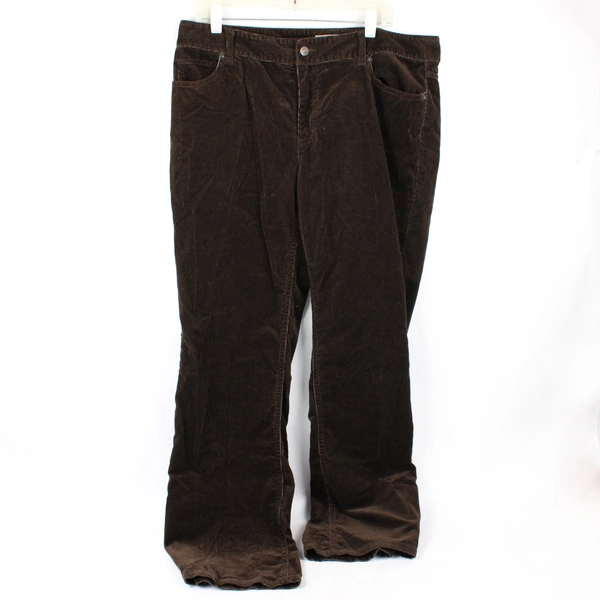 Liz Claiborne Dark Brown Bootcut Corduroy Pants Women's Size 16