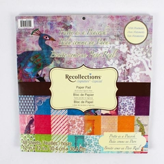 New Recollections Pretty As A Peacock Scrapbooking Paper Pad 12" x 12" 48 Pages
