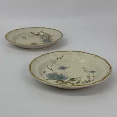 2 Mikasa Blue Daisies Stoneware Salad Plates 8 Inch
