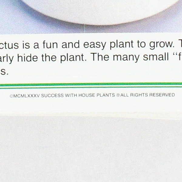 1985 Success With House Plants Binder Groups 8-10