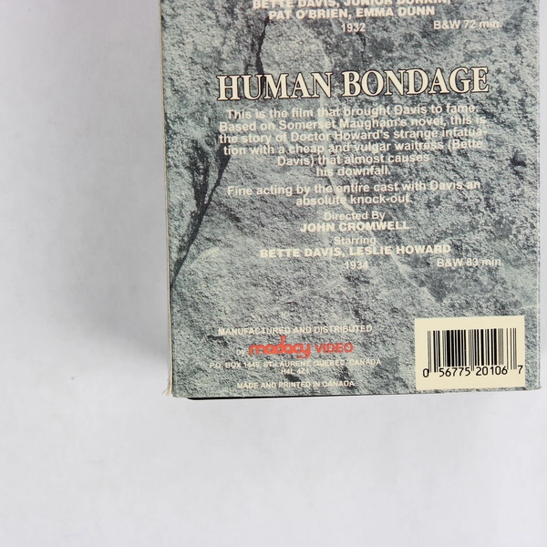 Bette Davis VHS Tapes Hell's House 1932 & Human Bondage 1934 Vintage