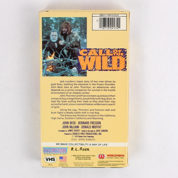 Call Of The Wild VHS Jack London Adaptation Family Movie 1976