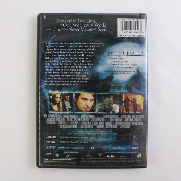 Blood & Chocolate 2007 DVD Starring Agnes Bruckner Oliver Martinez Hugh Dancy