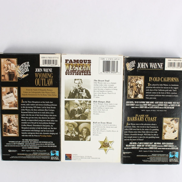 John Wayne Classic Westerns Box Set 3 VHS Tapes 1997 Republic Pictures