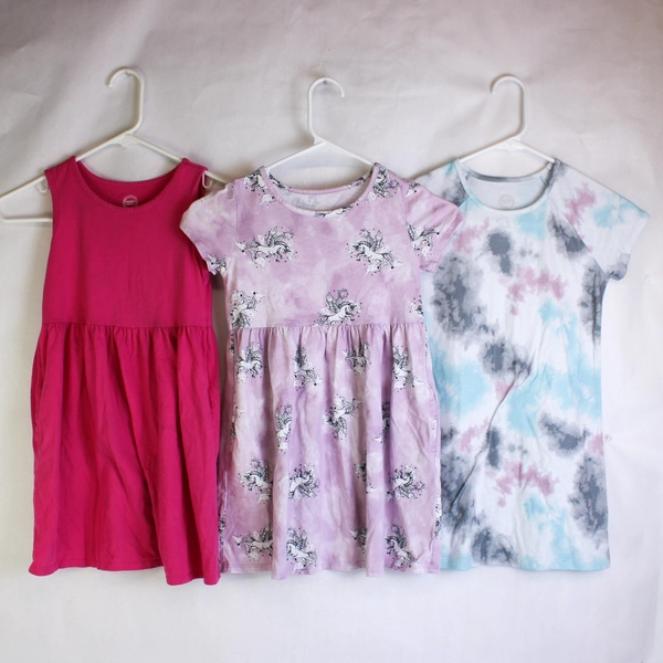 Lot of 3 Wonder Nation Dresses Girls' Size Small 6-6X