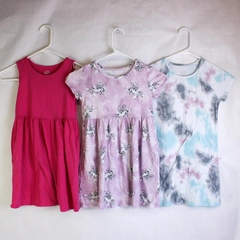 Lot of 3 Wonder Nation Dresses Girls' Size Small 6-6X
