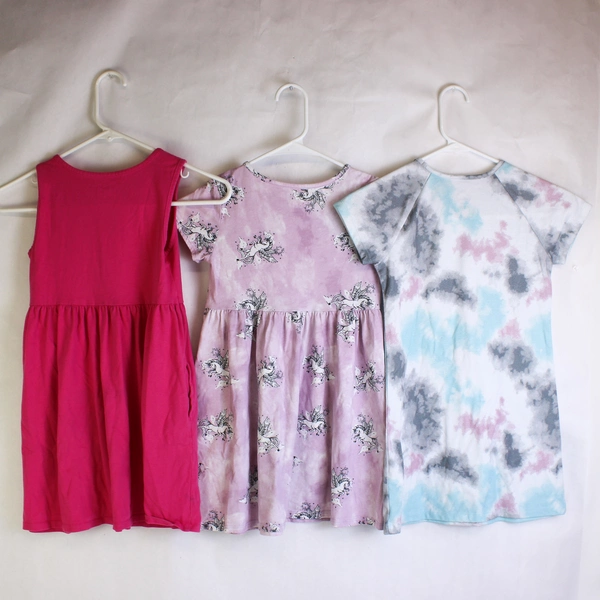 Lot of 3 Wonder Nation Dresses Girls' Size Small 6-6X