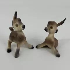 Set of 2 Vintage Ceramic Donkey Figurines