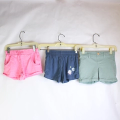 Lot of 3 Girls' Shorts Size Small 6/6X Pink Green Blue