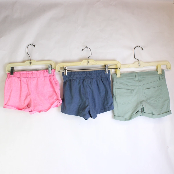 Lot of 3 Girls' Shorts Size Small 6/6X Pink Green Blue