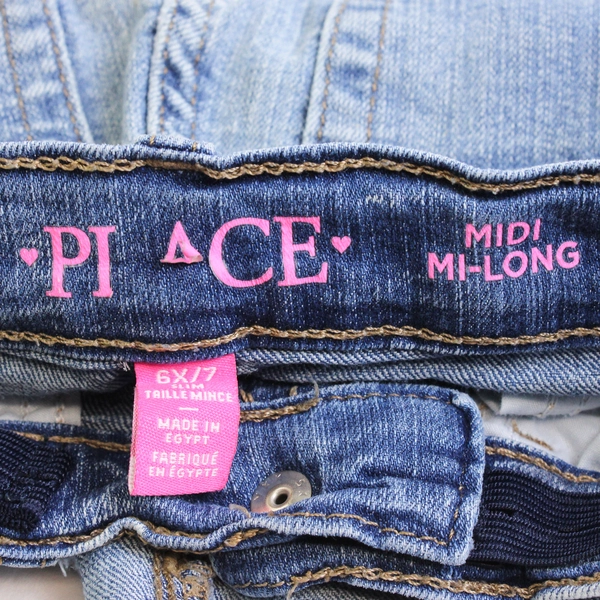 The Children's Place Medium Wash Denim Midi Shorts Girl's Size 6X/7