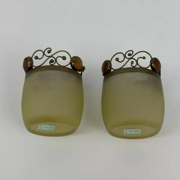 Set of 2 Vintage PartyLite Paris Retro Votive Candle Holders P7673