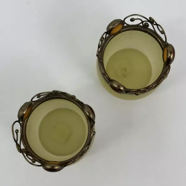 Set of 2 Vintage PartyLite Paris Retro Votive Candle Holders P7673