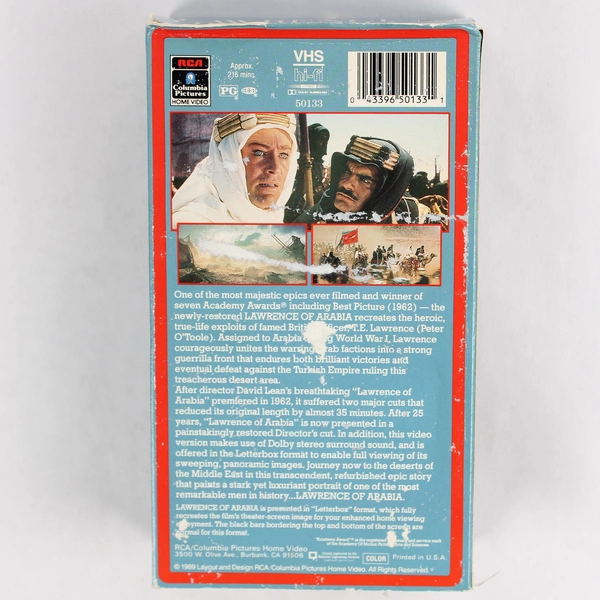 Lawrence of Arabia Widescreen Director's Cut 2-Tape VHS Set 1989
