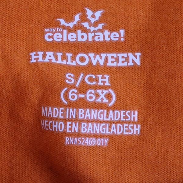 Way To Celebrate Halloween Graphic T-Shirt Girl's Size Small 6-6X