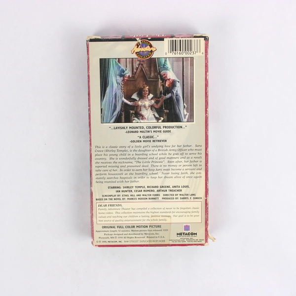 The Little Princess VHS Tape Shirley Temple 1994