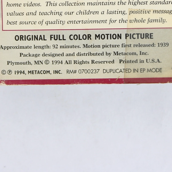 The Little Princess VHS Tape Shirley Temple 1994