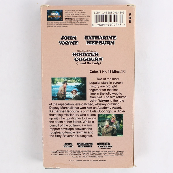 Rooster Cogburn (...and the Lady) VHS Tape, 1990 Film